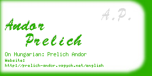 andor prelich business card